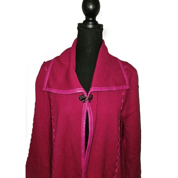 NWT! Patricia Nash Sleeved Cape Clasp Sweater Shawl Jacket~ Pink Sz XS/SM $99 - Picture 3 of 13